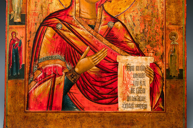 Ic&ocirc;ne de la M&ecirc;re de Dieu d'un triptyque 'Deisis', Russie, 18/19&egrave;me