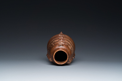 A Chinese monochrome brown-glazed vase, Song