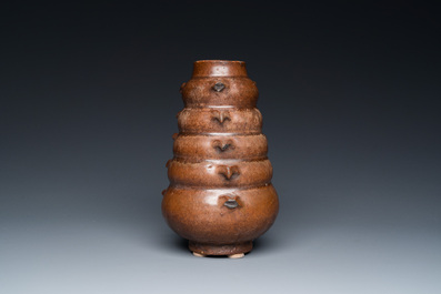 A Chinese monochrome brown-glazed vase, Song