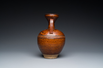 A Chinese brown-glazed ewer, Song