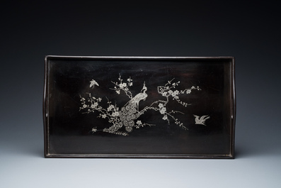 Two Chinese Fuzhou or Foochow lacquer coffee services, Republic