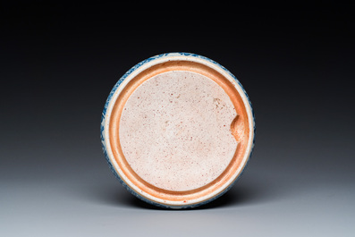 A Chinese blue and white ink stone, Kangxi