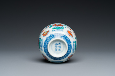 A Chinese doucai 'mandarin ducks' bowl, Chenghua mark, probably Qing