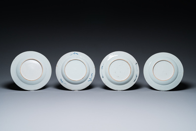 23 Chinese blue, white and Imari-style plates, Kangxi/Qianlong