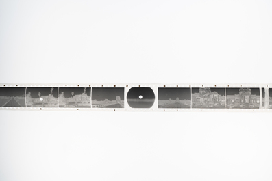 Sixteen Chinese glass negatives and three rolls of film with mostly temple views from China and Angkor, 19/20th C.