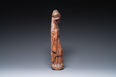 Saint Nicolas aux trois gar&ccedil;ons dans le saloir en ch&ecirc;ne sculpt&eacute;, Flandre, 16&egrave;me
