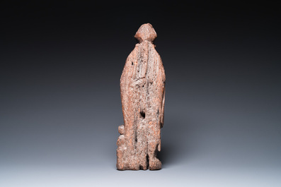 Saint Nicolas aux trois gar&ccedil;ons dans le saloir en ch&ecirc;ne sculpt&eacute;, Flandre, 16&egrave;me