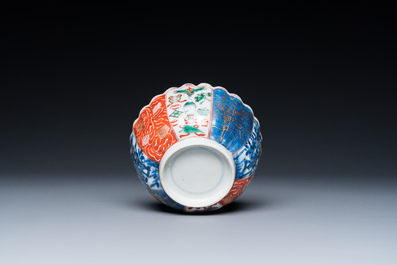 A lobed Chinese famille verte dish and a bowl, Kangxi