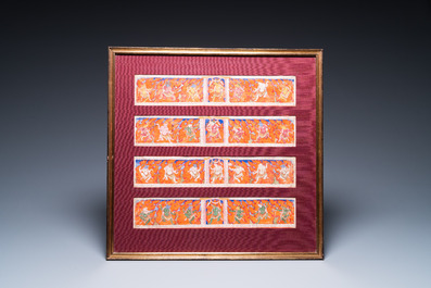 Eight tsaklis and three painted wood book covers, Tibet, 19th C.