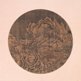 Chinese School: 'Two mountainous landscapes with scholars', ink and colour on silk, probably Ming