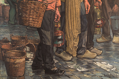Achille Van Sassenbrouck (1886-1979): 'Vissers', olie op doek