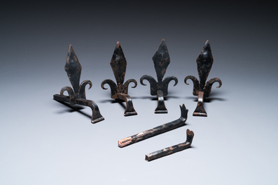 Two Belgian or French armorial architectural fa&ccedil;ade fragments, one dated 1602 but probably later