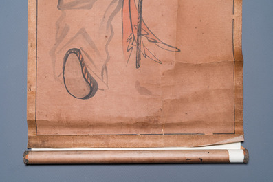 Japanse school, navolger van Sesson Shukei 雪村周継 (1504 &ndash; c. 1589): 'Twee onsterfelijken', inkt en kleur op papier