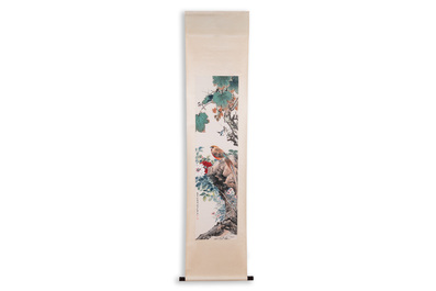 Toegeschreven aan Yan Bolong 顏伯龍 (1898-1955): 'Vogels', inkt en kleur op papier