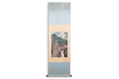 Yang Shanshen 楊善深 (1913-2004): 'Landscape with waterfall', ink and colour on paper, dated 1944