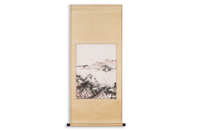 Zeng Youhe 曾幼荷 (1925-2017): 'Landschap', inkt en kleur op papier