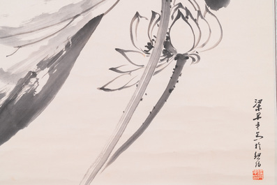 Liang Danfong 梁丹丰 (1935-2021): 'Lotus', inkt op papier, gedateerd 1976