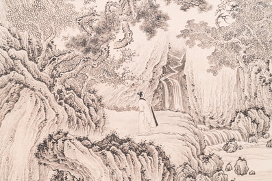 Wu Hufan 吴湖帆 (1894-1968): 'Berglandschap in de herfst', inkt op papier, gedat. juni 1946