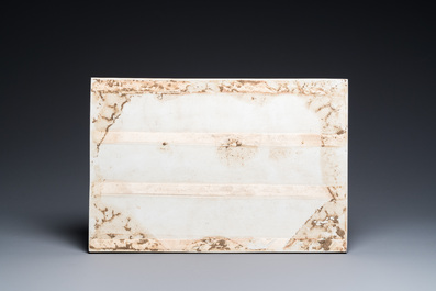 A Chinese rectangular famille rose plaque, Wang Yeting 汪野亭 seal mark, Republic