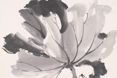 Liang Danfong 梁丹丰 (1935-2021): 'Lotus', inkt op papier, gedateerd 1976