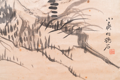 Liu Ruihua 劉瑞華 (1971): 'Squirrels and grapes', ink and colour on paper, dated 1995 and Jiang Yunge 江雲閣: 'Bamboo', ink on silk, dated 1949