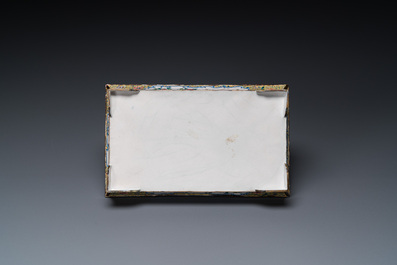 A rectangular Chinese yellow-ground Canton enamel jardini&egrave;re, Yongzheng