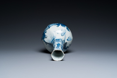 A Chinese blue and white 'Wang Xizhi' bottle vase, Transitional period