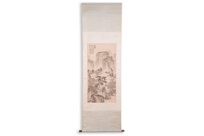 Wu Hufan 吴湖帆 (1894-1968): 'Berglandschap in de herfst', inkt op papier, gedat. juni 1946
