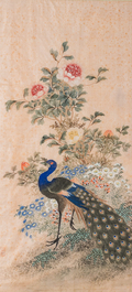 Wang Chengxun 王承勳 (19/20e eeuw): 'Vier werken met vogels, inkt en kleur op zijde, Republiek