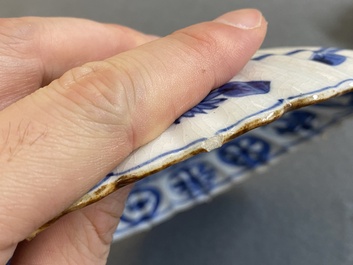 A Japanese blue and white 'hare' dish, Arita, Edo, early 18th C.