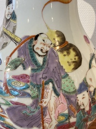 A Chinese famille rose Yongzheng-style vase, 20th C.