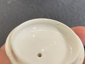 A Chinese blue and white 'Long Eliza' teapot and cover, Chenghua mark, Kangxi