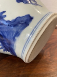 Een Chinese blauw-witte dekselvaas met vogels bij bloesemtakken, Transitie periode