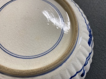 A Japanese blue and white 'hare' dish, Arita, Edo, early 18th C.