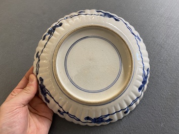 A Japanese blue and white 'hare' dish, Arita, Edo, early 18th C.