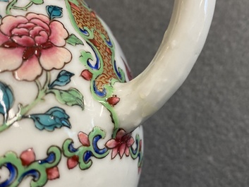 A fine Chinese famille rose teapot and cover, Yongzheng