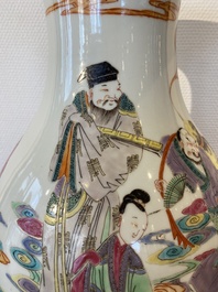 A Chinese famille rose Yongzheng-style vase, 20th C.