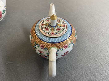 A fine Chinese famille rose teapot and cover, Yongzheng