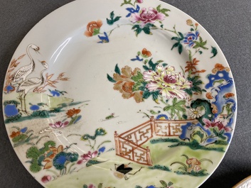 Drie Chinese famille rose borden, Yongzheng/Qianlong