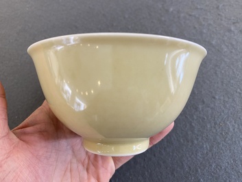 A Chinese monochrome light-brown-glazed bowl, Jiaqing mark, Republic