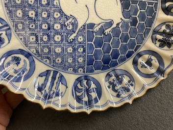 A Japanese blue and white 'hare' dish, Arita, Edo, early 18th C.