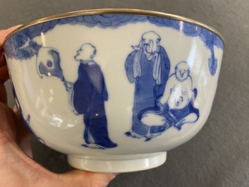 Een Chinese blauw-witte 'Bleu de Hue' kom voor de Vietnamese markt, Nei Fu 內府 merk, 19e eeuw