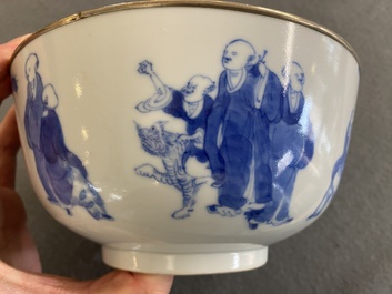 Een Chinese blauw-witte 'Bleu de Hue' kom voor de Vietnamese markt, Nei Fu 內府 merk, 19e eeuw
