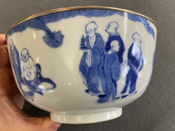Een Chinese blauw-witte 'Bleu de Hue' kom voor de Vietnamese markt, Nei Fu 內府 merk, 19e eeuw