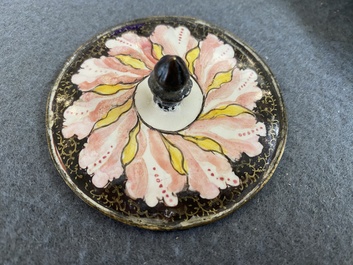 A Chinese Canton enamel teapot and cover, Qianlong