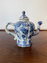 A Chinese blue and white teapot with a phoenix-shaped spout, Kangxi