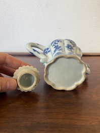 A Chinese blue and white teapot with a phoenix-shaped spout, Kangxi