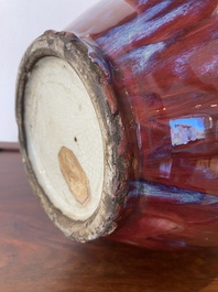 A large Chinese flamb&eacute;-glazed vase, 18/19th C.