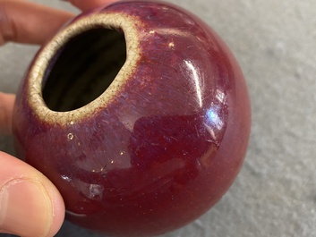 Twee Chinese waterpotten met flamb&eacute;-glazuur, 19e eeuw