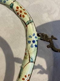 A large Chinese yellow-ground Canton enamel ewer and cover, Qianlong